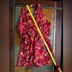 A byer burgundy romper xl floral luxury minimalist Beachy vacation cruise